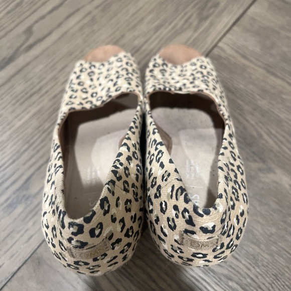 Toms Shoes Women Size 11 Cheetah Leopard Animal Print Wedge Canvasbro - Picture 6 of 14